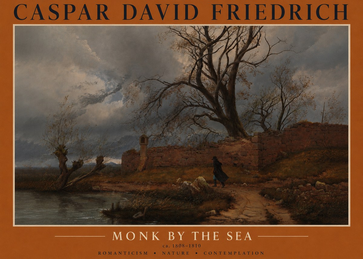 Caspar David Friedrich Autumn Landscape with Ruin No3 - Poster