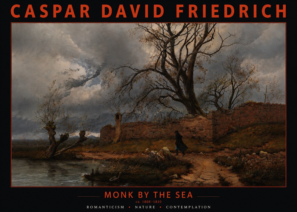 Caspar David Friedrich Autumn Landscape with Ruin No6 - Poster