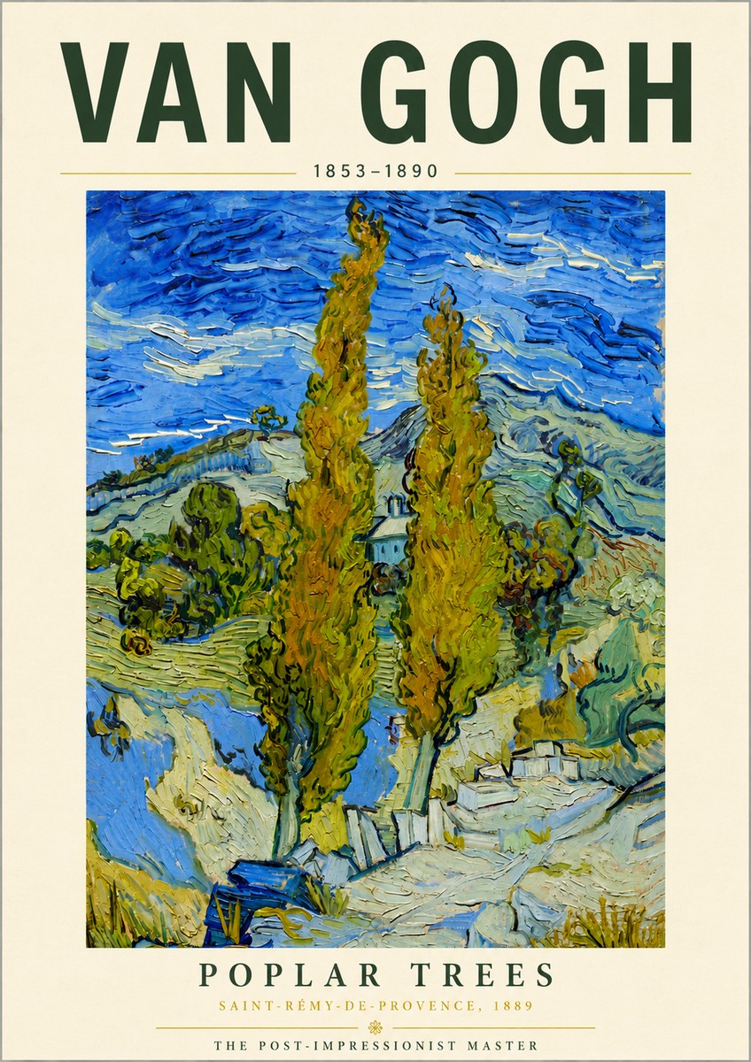 Van Gogh Poplar Trees No5 - Poster