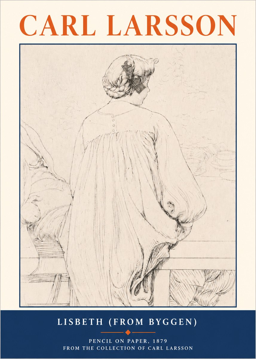 Carl Larsson Lisbeth (from Byggen) No3 - Poster