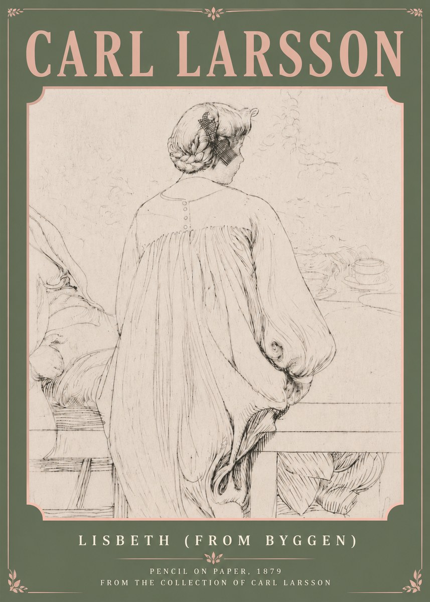 Carl Larsson Lisbeth (from Byggen) No5 - Poster