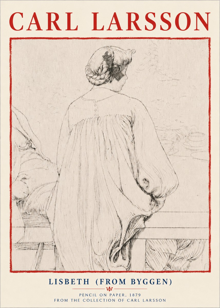 Carl Larsson Lisbeth (from Byggen) No6 - Poster