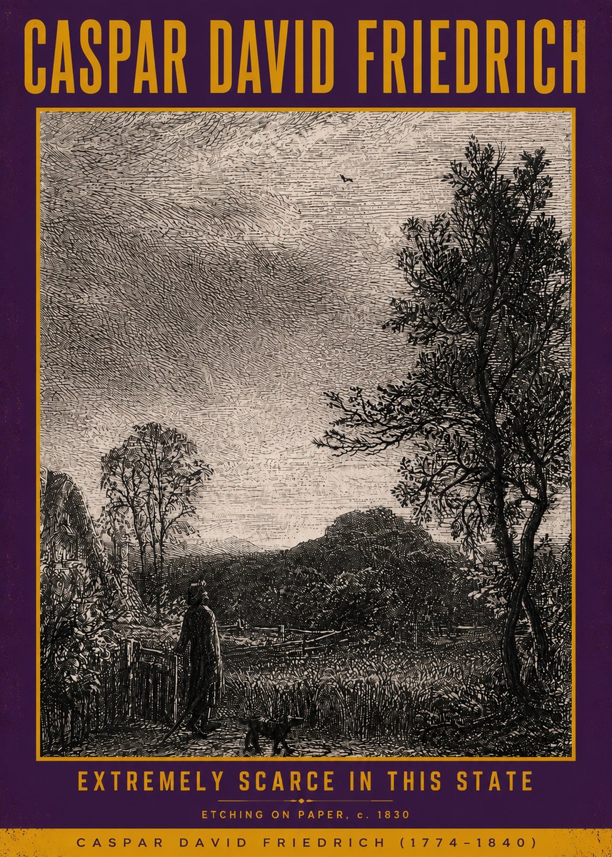 Caspar David Friedrich Extremely Scarce in This State No5 - Poster