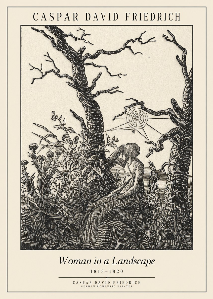 Caspar David Friedrich Woman in a Landscape No1 - Poster