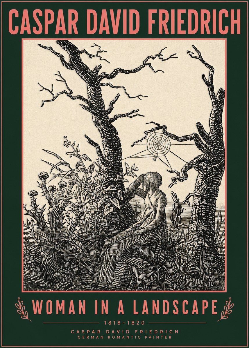 Caspar David Friedrich Woman in a Landscape No2 - Poster