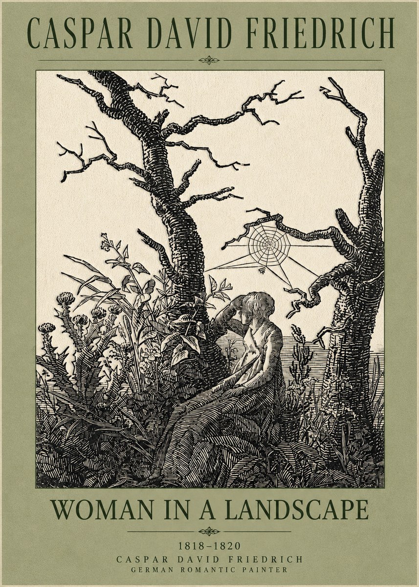 Caspar David Friedrich Woman in a Landscape No5 - Poster
