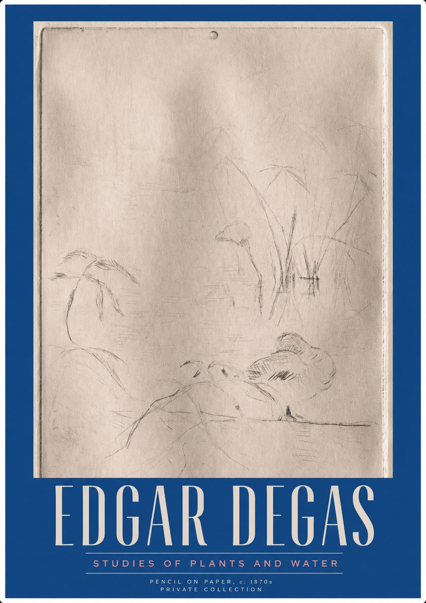Edgar Degas Studies of Plants and Water No3 - Poster