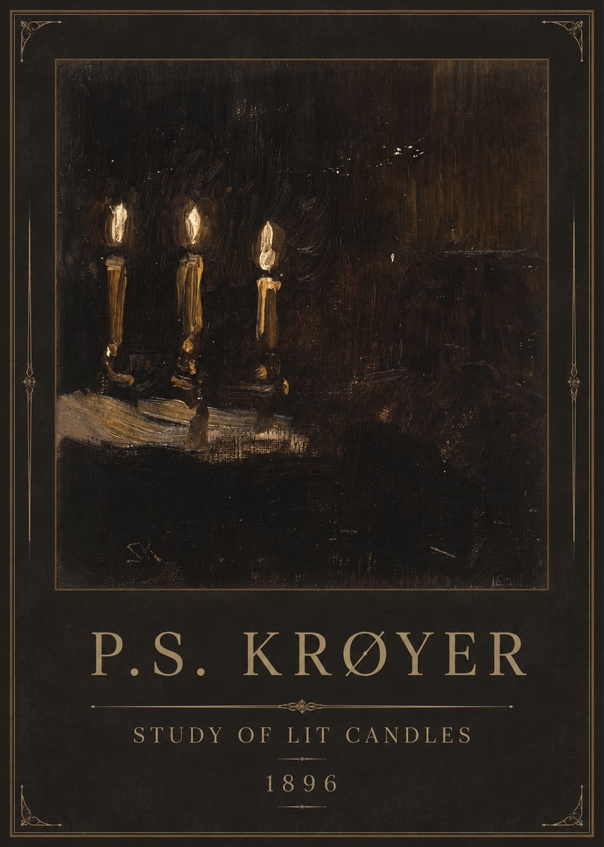 P.S. Krøyer Study of Lit Candles No1 - Poster
