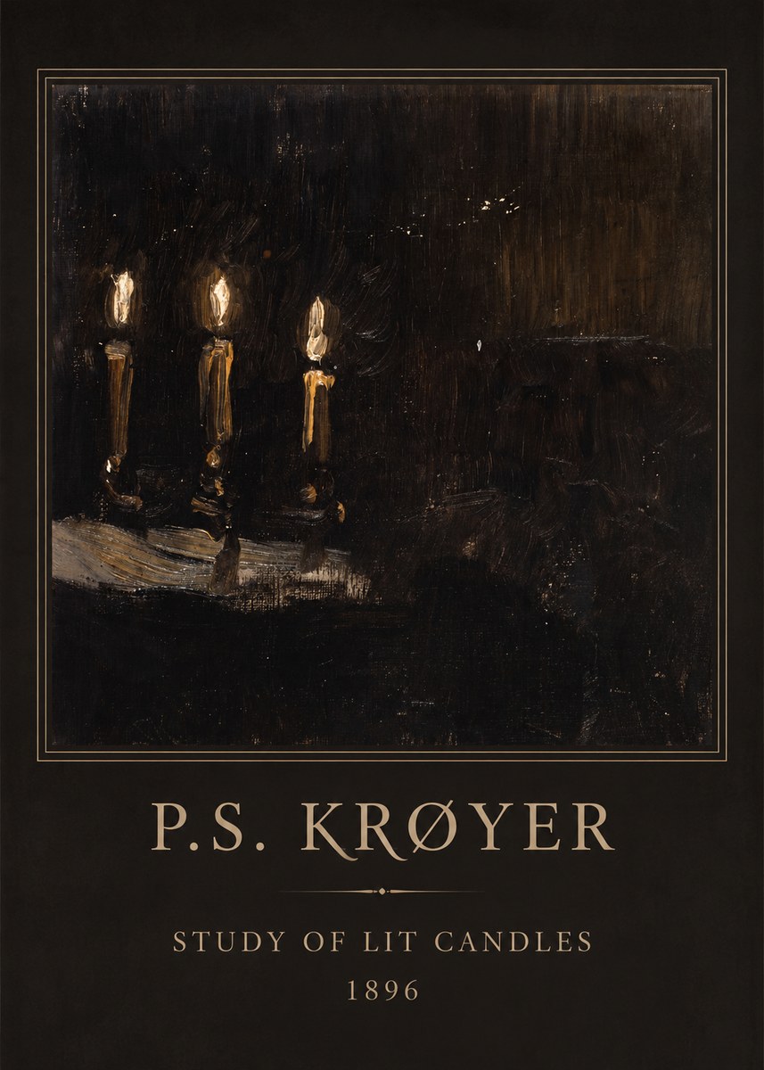 P.S. Krøyer Study of Lit Candles No4 - Poster