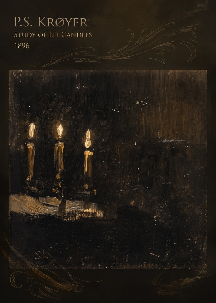 P.S. Krøyer Study of Lit Candles No5 - Poster