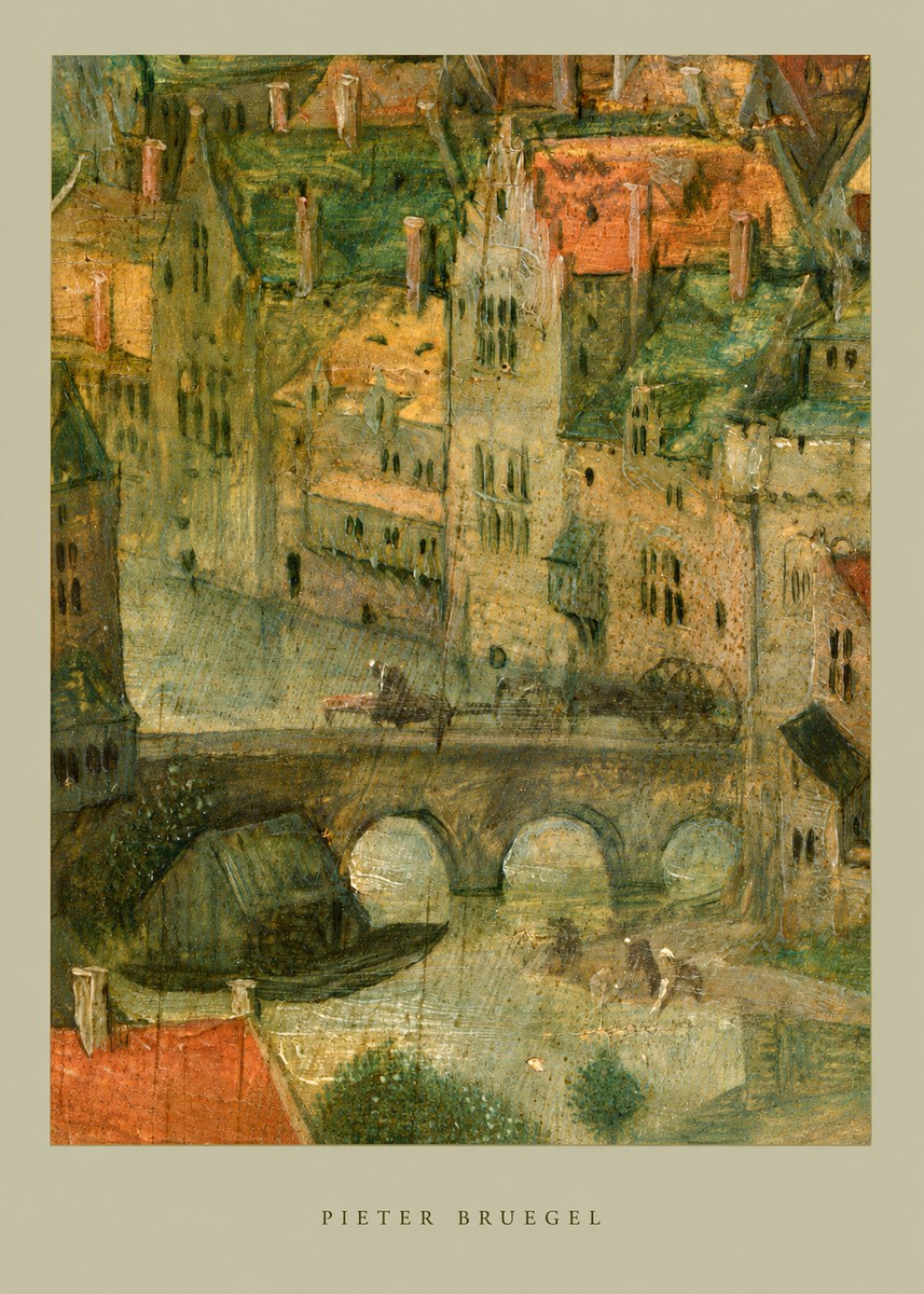 Pieter Bruegel Cityscape with Bridge No6 - Poster