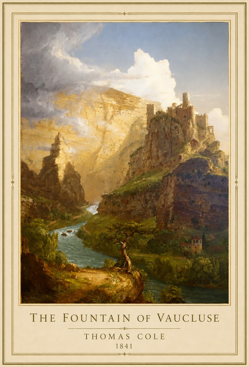 Thomas Cole The Fountain of Vaucluse I No1 - Poster
