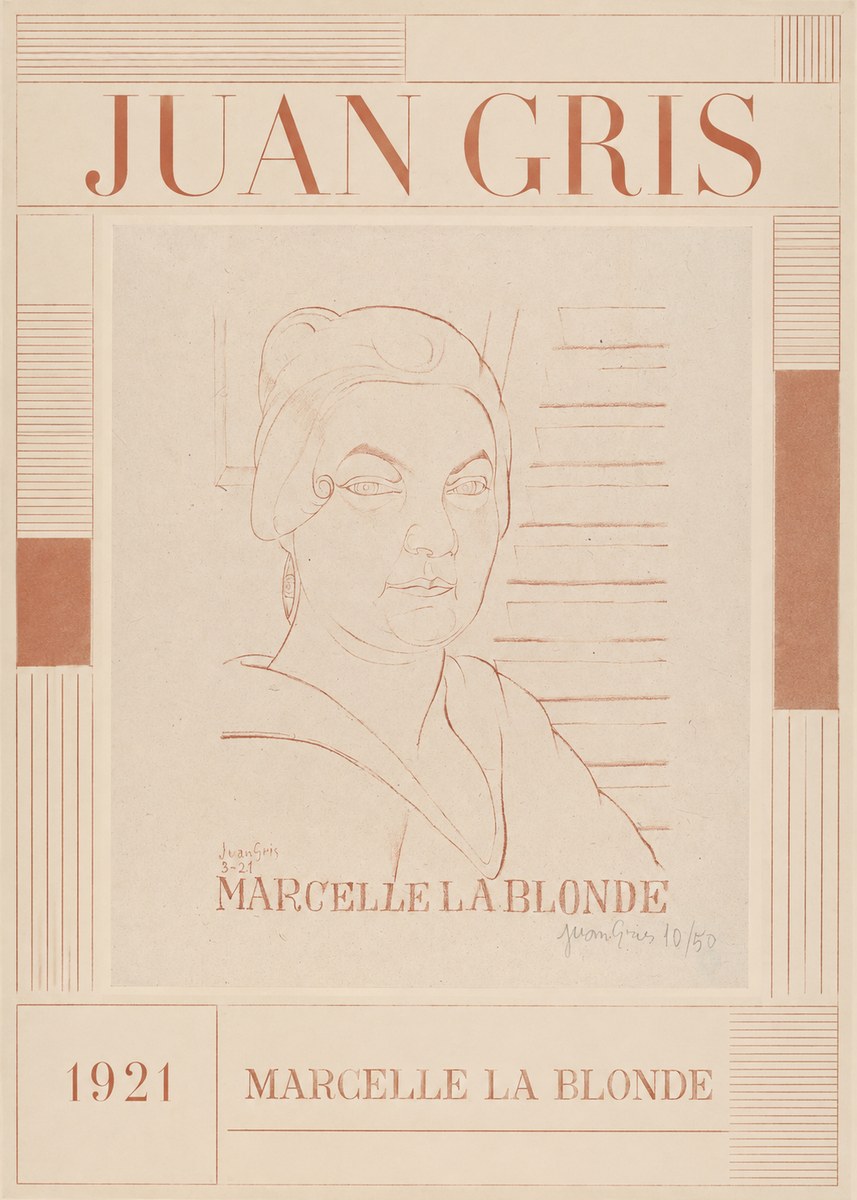 Juan Gris Marcelle La Blonde No5 - Poster