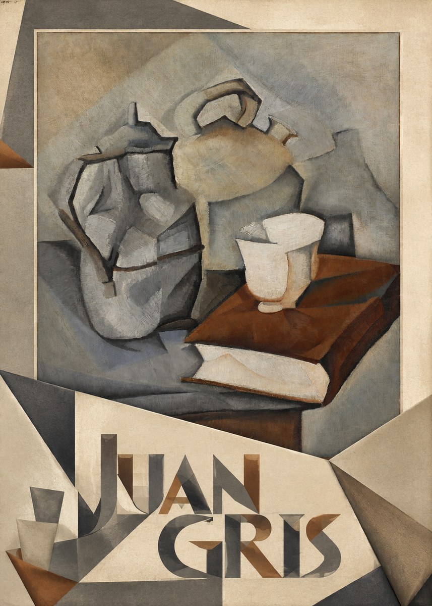 Juan Gris Still Life with Book and Vessels No6 - Poster