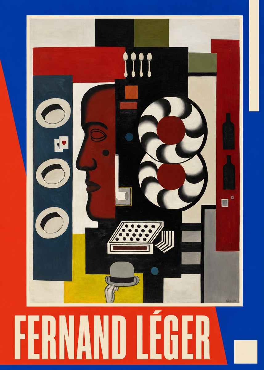Fernand Léger Composition with Hand and Hats No2 - Poster