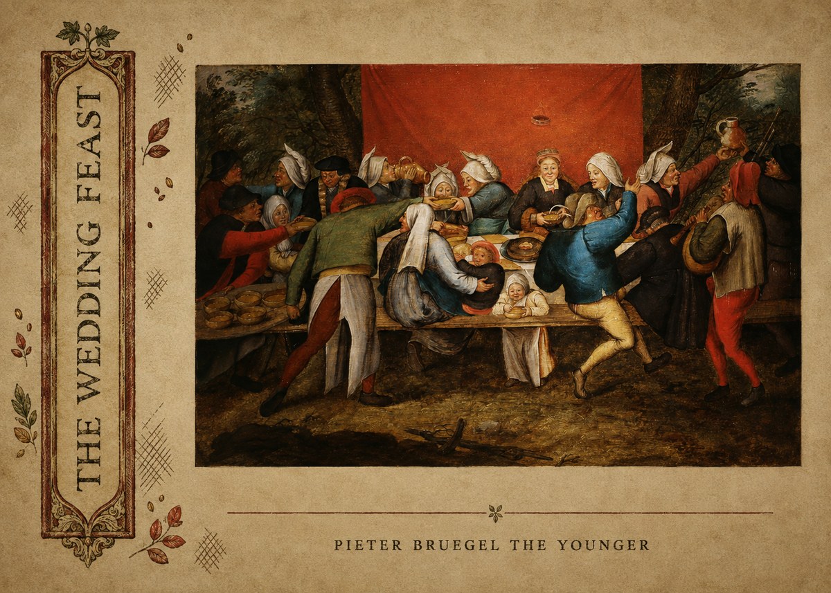 Pieter Bruegel The Wedding Feast No3 - Poster