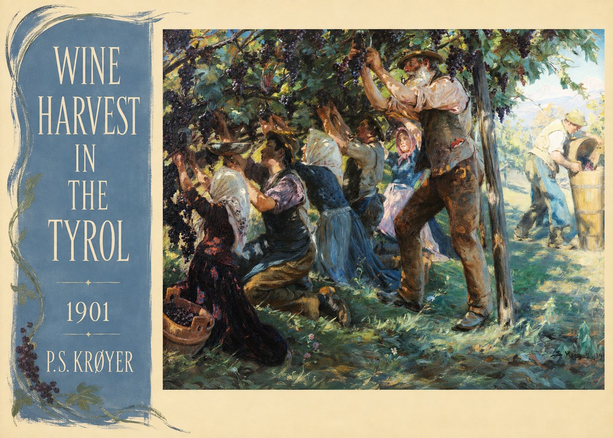 P.S. Krøyer Wine Harvest in the Tyrol No4 - Poster