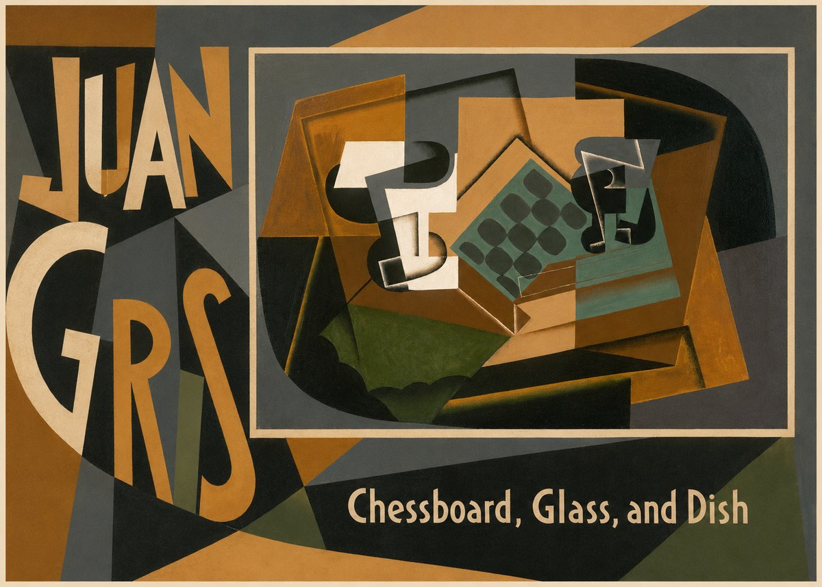 Juan Gris Chessboard, Glass, and Dish No2 - Poster