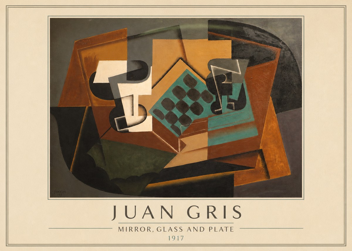 Juan Gris Mirror, Glass and Plate No2 - Poster