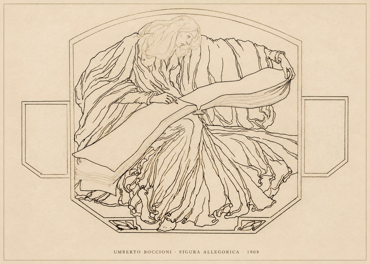 Umberto Boccioni Figura Allegorica No5 - Poster