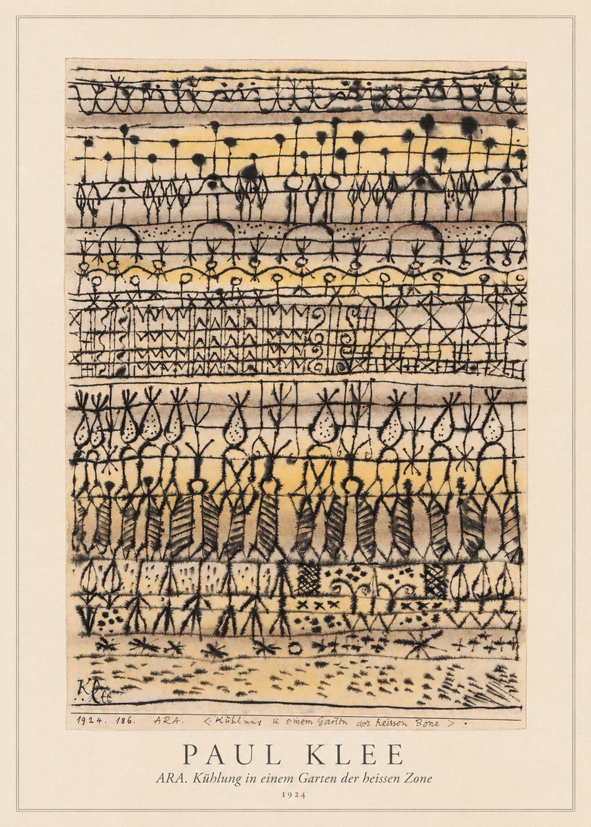 Paul Klee Ara. Kühlung in Einem Garten Der Heissen Zone No4 - Poster