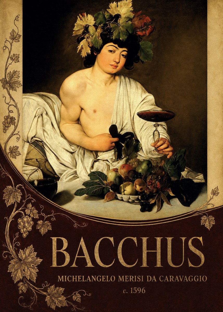 Michelangelo Merisi da Caravaggio Bacchus III No5 - Poster