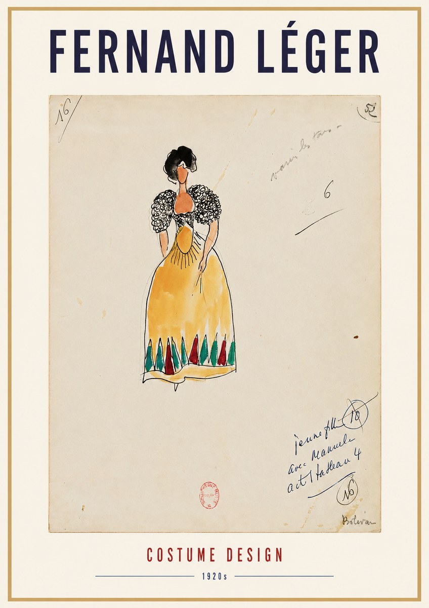 Fernand Léger Costume Design 1920S Preparatory Study No2 - Poster