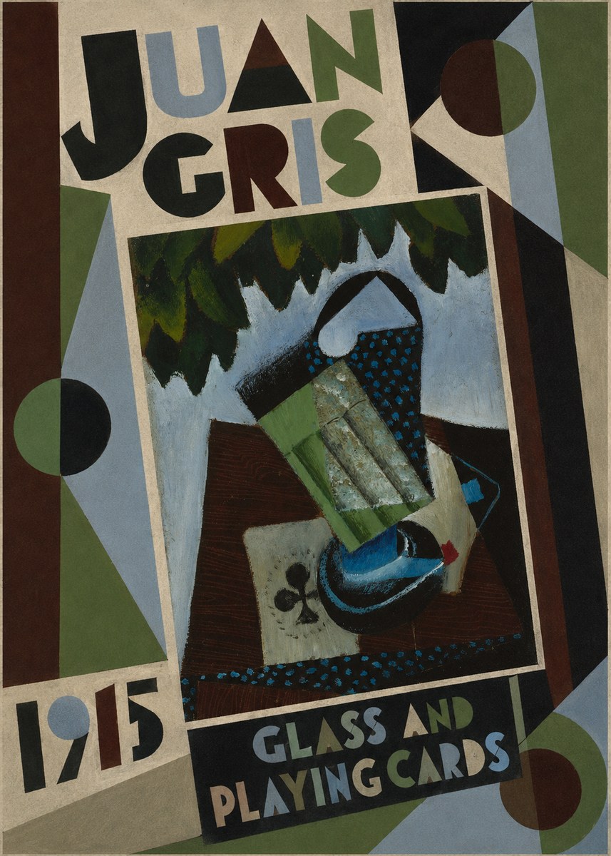 Juan Gris Glass and Playing Cards No4 - Poster
