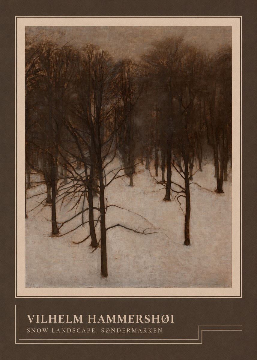 Vilhelm Hammershøi Snow Landscape, Søndermarken No4 - Poster