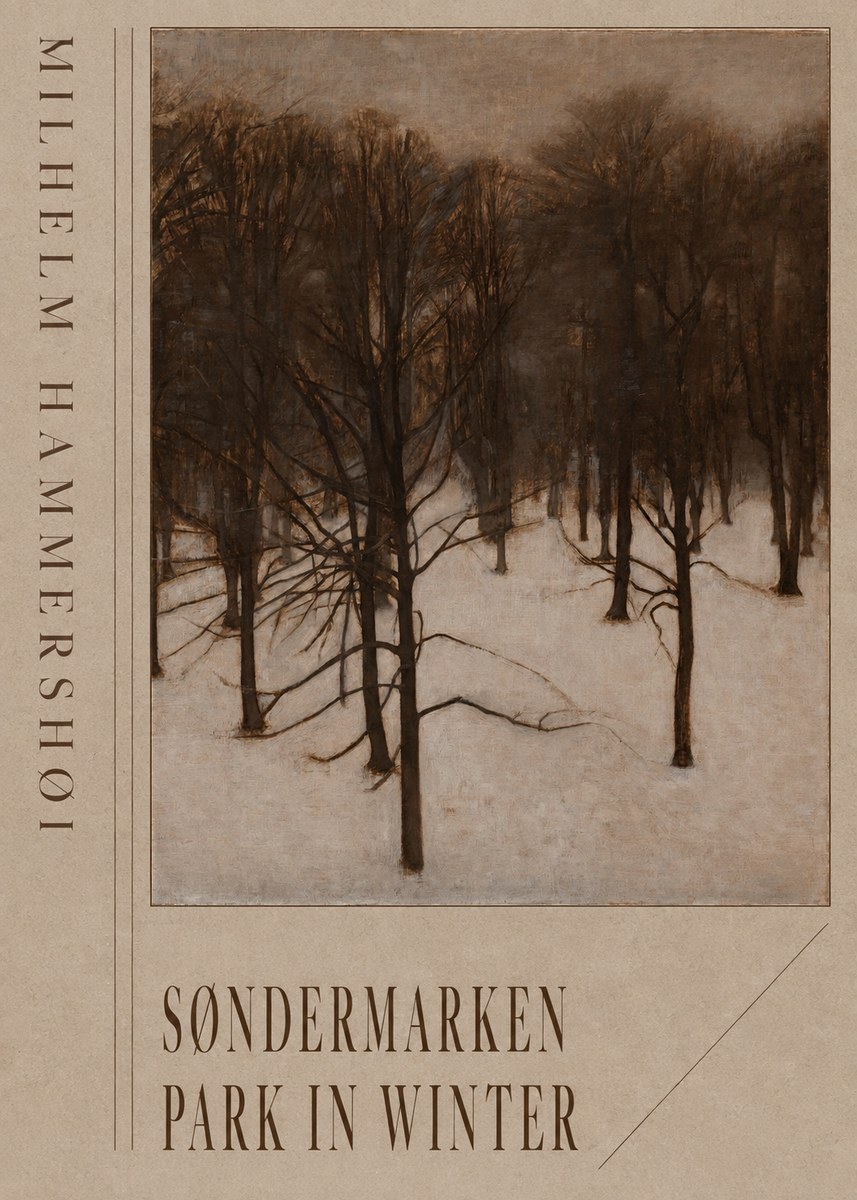 Vilhelm Hammershøi Søndermarken Park in Winter No6 - Poster
