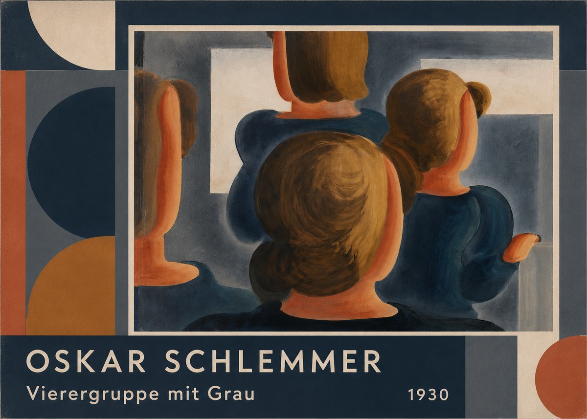 Oskar Schlemmer Vierergruppe Mit Grau No2 - Poster