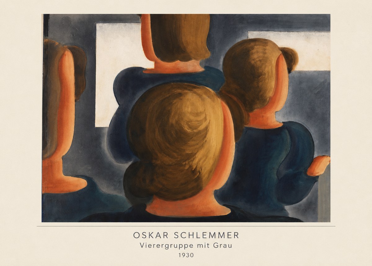 Oskar Schlemmer Vierergruppe Mit Grau No4 - Poster