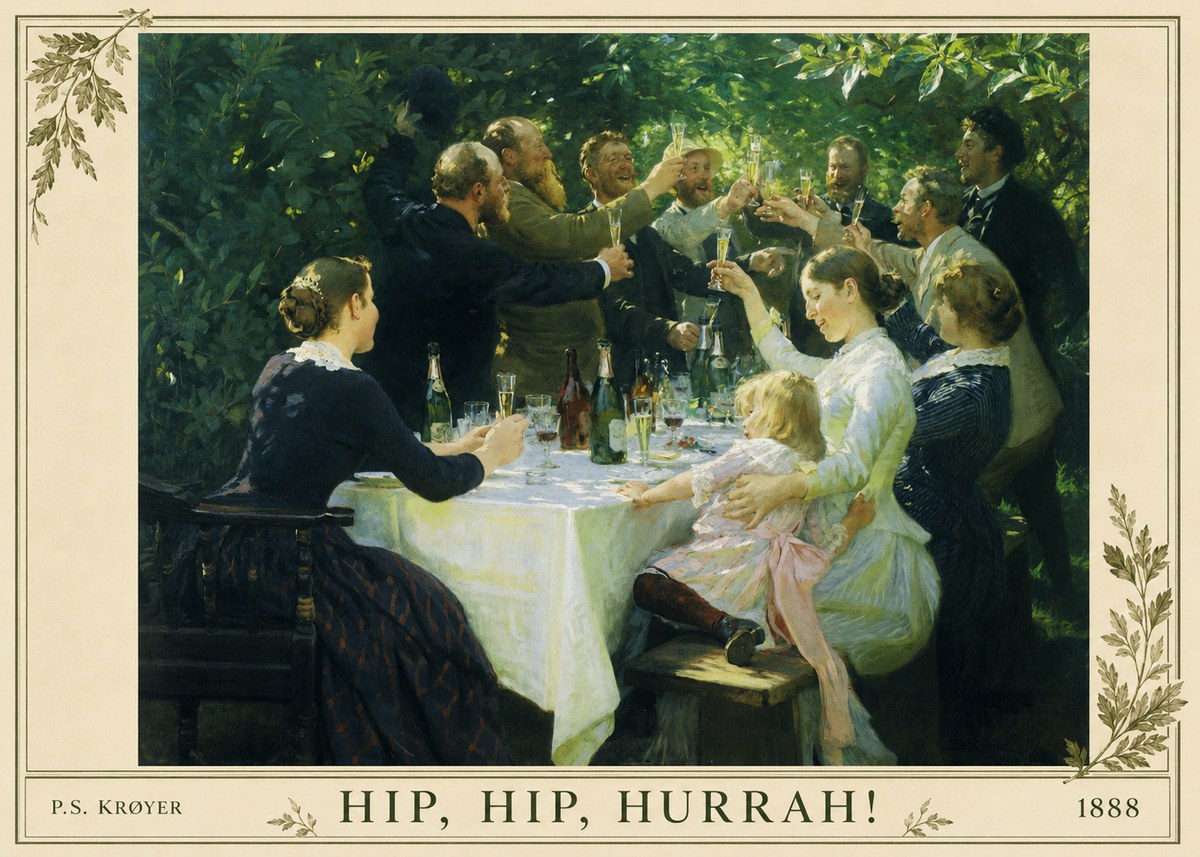 P.S. Krøyer Hip, Hip, Hurrah! No1 - Poster