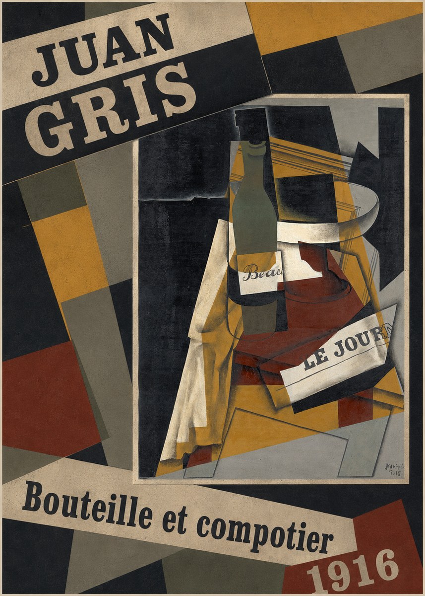 Juan Gris Bouteille Et Compotier No4 - Poster