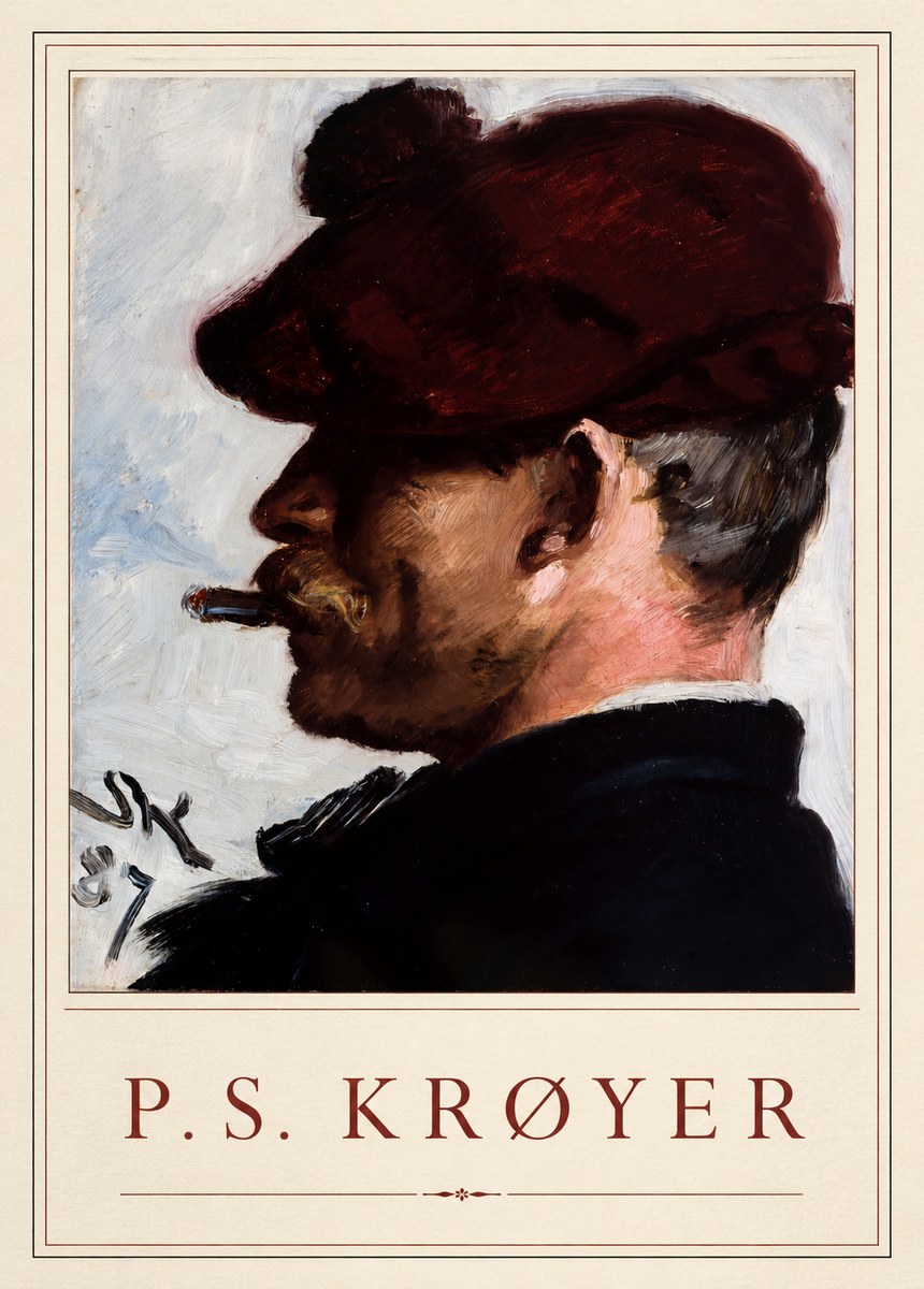 P.S. Krøyer Self-portrait with Cigar II No1 - Poster