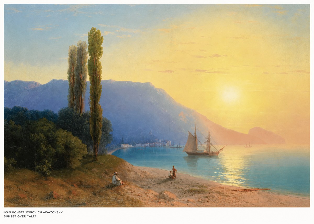 Ivan Konstantinovich Aivazovsky Sunset over Yalta No5 - Poster