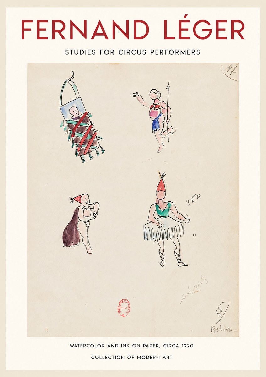 Fernand Léger Studies for Circus Performers No1 - Poster