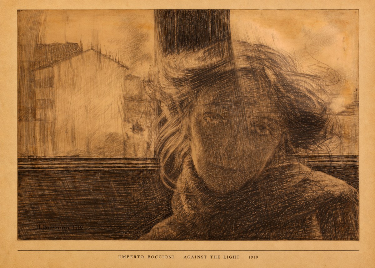 Umberto Boccioni Against the Light No5 - Poster