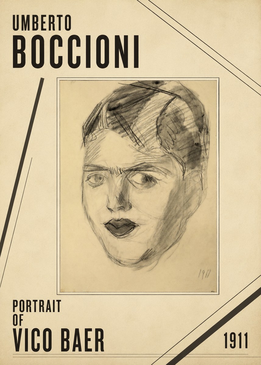 Umberto Boccioni Portrait of Vico Baer No2 - Poster