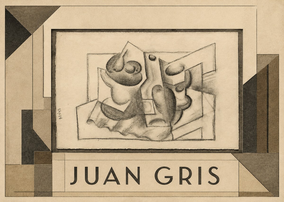 Juan Gris Nature Morte (Bouteille Et Fruit) No1 - Poster