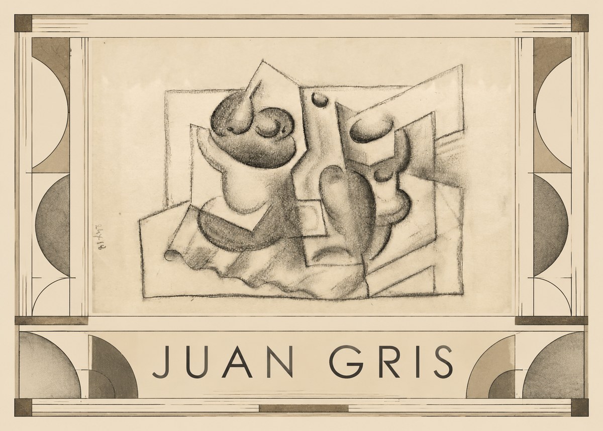 Juan Gris Nature Morte (Bouteille Et Fruit) No6 - Poster
