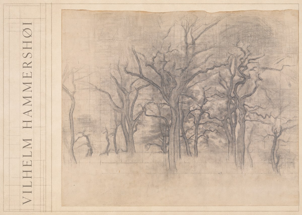 Vilhelm Hammershøi Oak Trees No3 - Poster