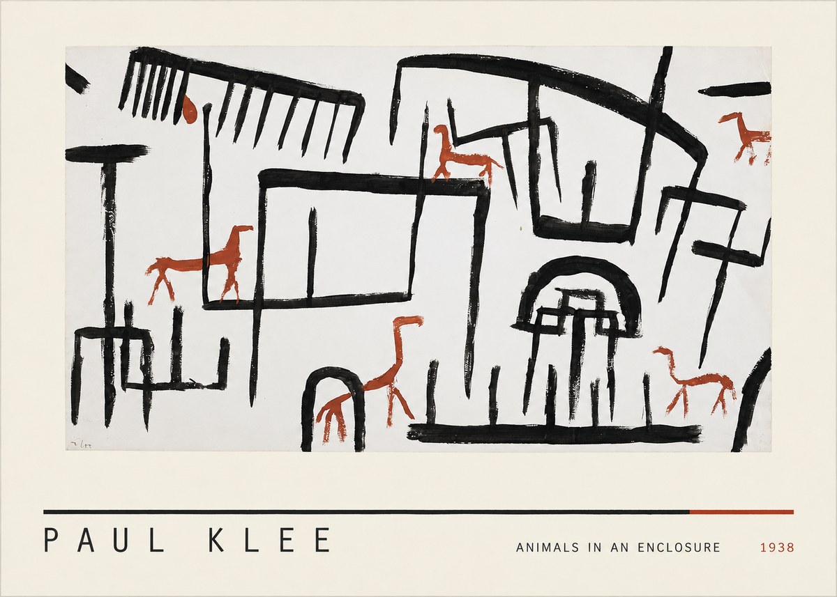 Paul Klee Animals in an Enclosure No4 - Poster