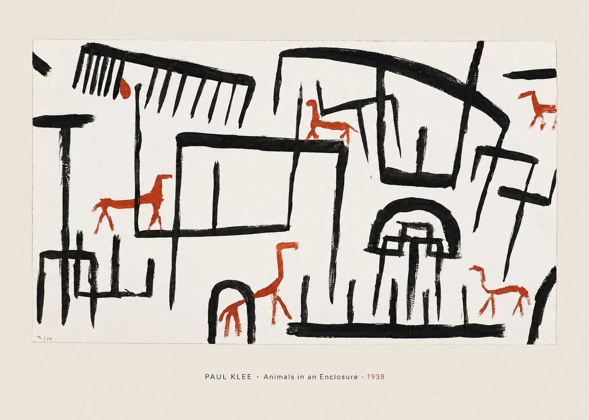 Paul Klee Animals in an Enclosure No5 - Poster