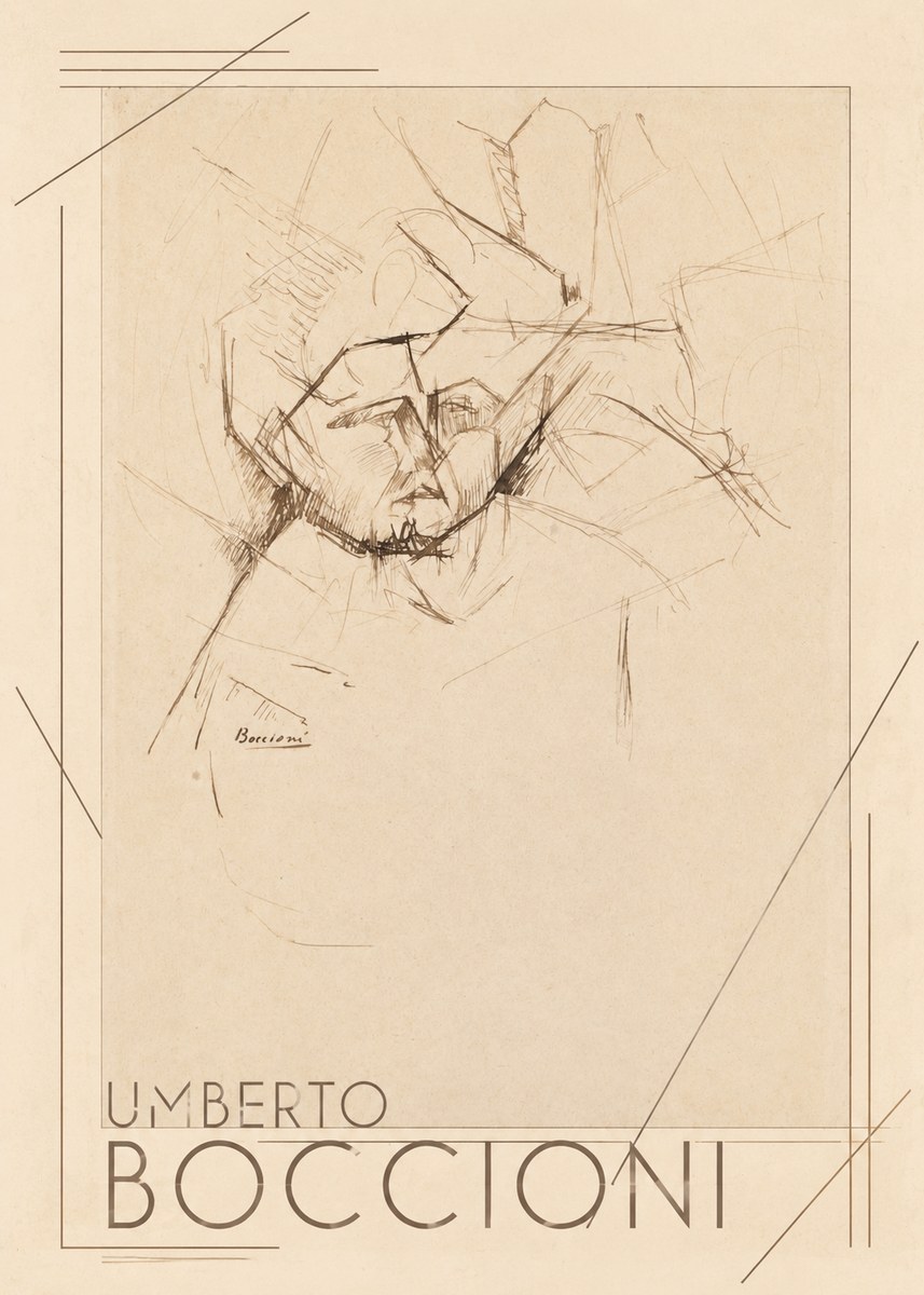 Umberto Boccioni Head Study No1 - Poster