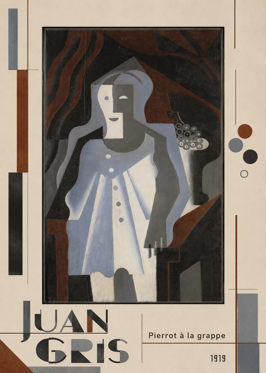 Juan Gris Pierrot À La Grappe No3 - Poster
