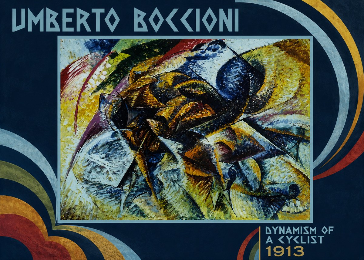 Umberto Boccioni Dynamism of a Cyclist II No3 - Poster