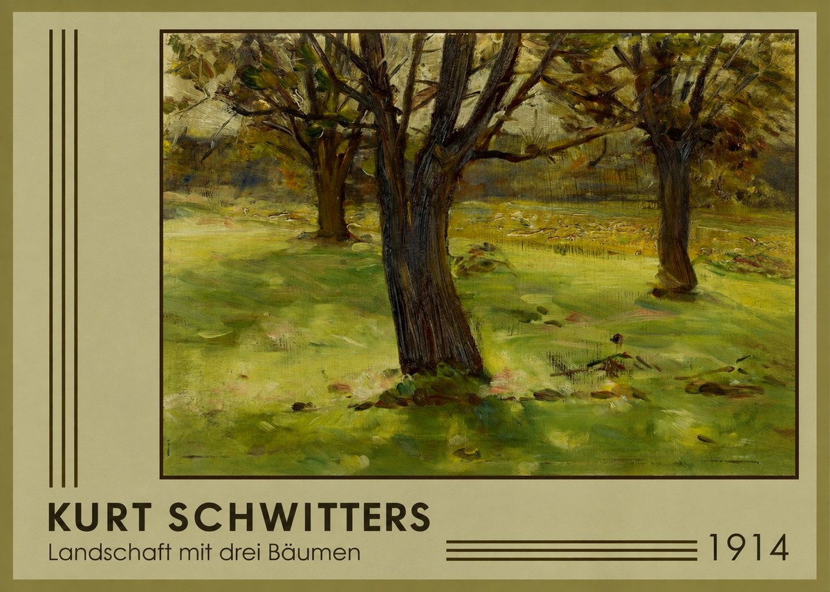 Kurt Schwitters Landschaft Mit Drei Bäumen No1 - Poster